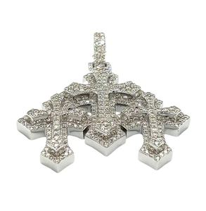 Colgante de Cruz de 24 quilates, colgante de Cruz de diamante radiante genuino de oro, colgante de diamante cultivado en laboratorio de hip hop - Product Image 2