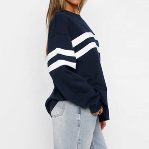 Sudadera Holgada de Moda para Mujer, Manga Larga, Cuello Redondo, Estilo Casual, Lisa, Sudadera sin Estampado para Mujer - Product Image 6