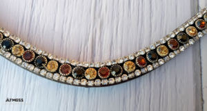 Browbands en cristal indien EClear Browbands en cuir en forme de U profond avec plusieurs cristaux pour la vente à l'exportation de produits équestres - Product Image 3