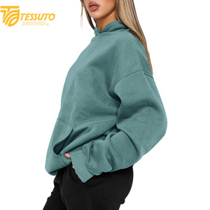 เสื้อครอปไซส์ใหญ่พิเศษสำหรับผู้หญิงเสื้อมีฮู้ดแฟชั่นผ้าฝ้าย100% สั้นโอเวอร์ไซส์สำหรับผู้หญิง - Product Image 4
