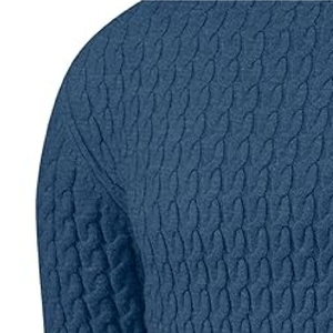 Suéteres de invierno personalizados para hombre, ajustados, antiarrugas, cuello redondo, colores lisos, suéter de poliéster - Product Image 3