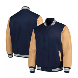 Veste bomber en cuir PU imperméable coupe ajustée pour homme avec col montant et logo frontal, qualité supérieure - Product Image 6