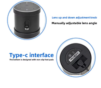 Système de Conférence Audio avec Caméra, 4 Microphones, Portée 5m, Haut-parleur 5W, 1080P, Angle Large 120°, USB Type-C, Tout-en-un, Direct Usine