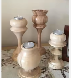 Bougeoir en bois décoratif fait à la main pour les fêtes de Noël et de mariage Décoration de chambre économique - Product Image 3