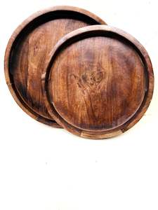 Artisanat en bois unique, grande assiette en bois massif - Product Image 5