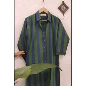 Robe chemise en popeline à rayures Azure - Product Image 1