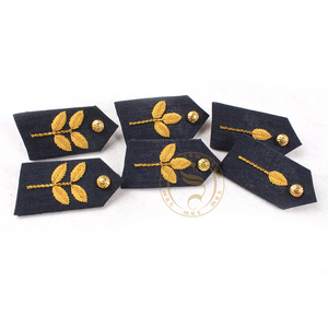 Insigne de collier fait à la main or français Bullion Wire Gorget Patch pour vêtements uniformes - Product Image 2