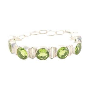 Handmade Zircon Tennis Charm Oval Cut 925 <b>Sterling</b> <b>Silver</b> Luxury Elegant Gemstone <b>Bracelet</b> for <b>Women</b> - Product Image 3