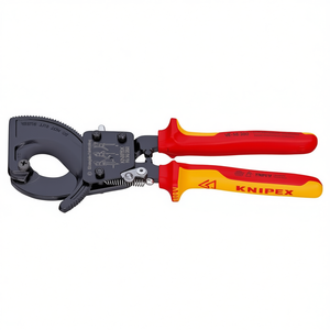 Coupe-câbles Knipex (action à cliquet) laqué noir avec poignées multi-composants isolées testées VDE, ciseaux et cisailles - Product Image 2