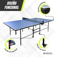 Table de ping-pong pliable et portable de conception professionnelle Tokyo Blue Mobiclinic avec roues à 360 ° et balles en filet