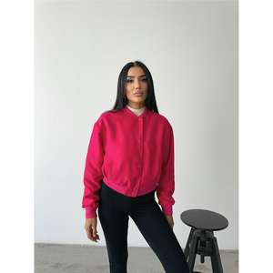 Chaqueta Bomber de Tela Fucsia Cyrus para Mujer - Product Image 6