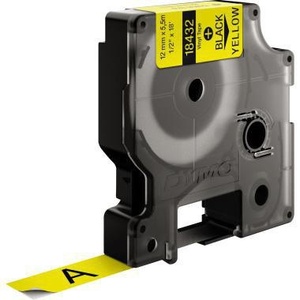 Cinta Adhesiva DYMO IND Amarilla y Negra en Casete de 12 mm x 5.5 m (Ancho x Largo) para Uso en Oficina - Product Image 1