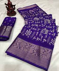 Saree élégant en mousseline de soie pour femme avec un design imprimé fantaisie et des vêtements de mariage exclusifs pour les occasions spéciales - Product Image 5