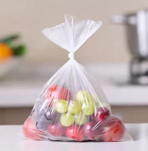Bolsa de plástico transparente gruesa y plana continua de frutas y verduras de grado alimenticio duradero, bolsa de productos de supermercado en rollo - Product Image 1