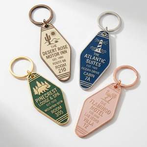 Personalized Zinc <b>Stamped</b> Branded Promotional Giveaway Round Soft Enamel Silk Screen <b>Printed</b> Gold-Plated Metal Keychains - Product Image 2