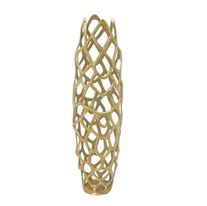 Premium Quality Metal <b>Vase</b> Gold Finished Perfect For Home Decor And Event Decor Wholesale From India - Product Image 1