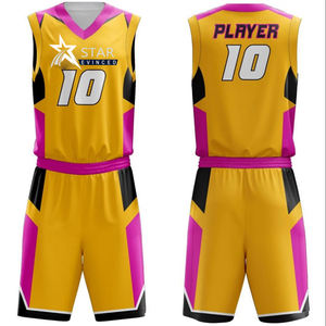 Ensemble d'uniformes de basket-ball de sport Kit d'uniforme de basket-ball d'équipe adulte sans manches avec nom d'équipe - Product Image 1