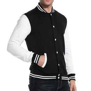 Chaqueta de béisbol abotonada de algodón y poliéster para hombre, chaqueta universitaria con bloqueo de Color, chaquetas Letterman - Product Image 6