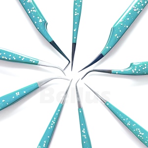 Pinzas de pestañas de acero inoxidable mejor valoradas para artistas de maquillaje herramienta de belleza de etiqueta privada para extensiones de pestañas y trabajo de aislamiento - Product Image 2