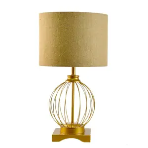 Yüksek kalite yaratıcı altın örgü kafes baz Metal masa lambaları Modern lüks başucu lambaları otel ev dekoratif