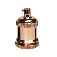 Douille de lampe en laiton tourné à 3 voies, base E27, style à vis de sécurité poli spécial