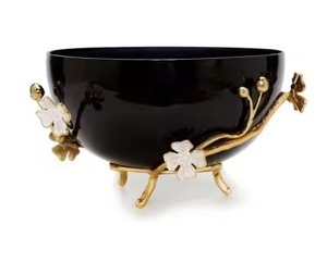 Metal dorado nuevo diseño Ware elegante grande con diseño de hoja de flor estilo de lujo elegante cuencos para servir - Product Image 2