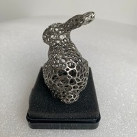 Escultura de conejito hueco impresa en 3D SLM de Metal de acero inoxidable personalizada para exhibición de arte, escaparate de regalos