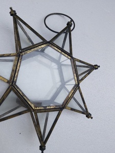 Handmade Moroccan Hanging <b>Lantern</b> Latest Arrival Home Decorative Cut Design Metal Star Ceramic <b>Candle</b> <b>Holders</b> Jars for Decor - Product Image 3