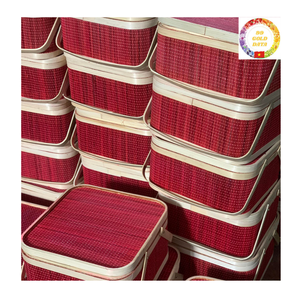 Cesta de regalo natural de ratán y bambú, cesto de vacaciones Tet, cesta decorativa de almacenamiento de Vietnam - Product Image 1