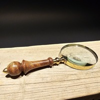 Heavy Duty Metal Magnifying Glass Wide Diameter Lens Supportive Handle Crafted for Home Decoration Wedding Reading Exploration