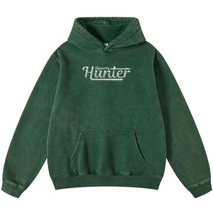 100% coton poids personnalisé en détresse lavé à l'acide sweat à capuche blanc hommes à capuche Vintage hiver manches longues sweats à capuche - Product Image 1