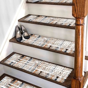 พรมพิมพ์ลายสไตล์โบฮีเมียน โมเดิร์น โทนสีอ่อน ดีไซน์คิลิม พร้อมพรมขนนุ่ม - Product Image 1