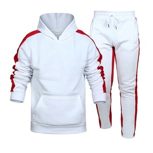 Otoño Invierno hombres de alta calidad Jogging Gym conjunto de 2 piezas Casual Sudadera con capucha chándal estampado sólido para actividades al aire libre - Product Image 6