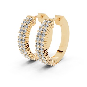 Pendiente clásico de diamantes brillantes para mujer, para mujer, en oro amarillo platino o oro blanco y oro rosa, de la marca de la moda, de la marca, de la marca - Product Image 4