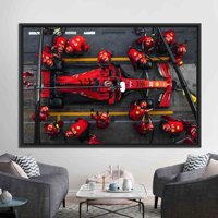Panneau d'art déco moderne inspiré de Charles Leclerc, toile imprimée Ferrari, encadré, paysages à suspendre, décoration intérieure
