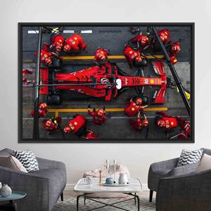 Charles Leclerc Inspired <b>Printed</b> Canvas - Ferrari <b>Art</b> Home Decor,BLACK FRAMED CANVAS - Product Image 1