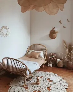 Cesta de mimbre tejida a mano para bebé, cesta de una talla para almacenamiento de ropa, decoración del hogar - Product Image 5