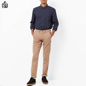 Pantalones Chinos de cintura media para hombre, pantalones de exterior ajustables con estampado clásico elegante, logotipo personalizado, aspecto Formal - Product Image 4