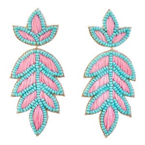 Pendientes de flores bordadas con cuentas hechas a mano de lujo Top de moda hermoso elegante lindo último nuevo diseño de Hiba Enterprises - Product Image 2