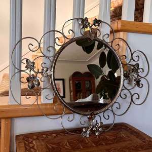 กระจกโลหะติดผนังกระจกสำหรับร้านทำผมแฮนด์เมดในอินเดียสำหรับงานแต่งงานดีไซน์ดอกไม้ทันสมัย - Product Image 2