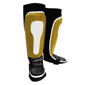 Protège-tibias en cuir pour Muay Thai, Boxe, MMA, Kickboxing, avec logo personnalisé, fermeture auto-agrippante légère, protection de base NAMZA - Product Image 6