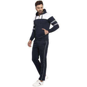 Vêtements de sport personnalisés coupe ajustée survêtement blanc pour hommes coupe musculaire survêtements de sport respirants en coton et polyester à fermeture éclair - Product Image 3