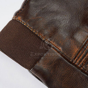 Veste en cuir personnalisée de haute qualité avec col montant et logo frontal, vêtement d'hiver tendance pour hommes - Product Image 6