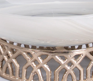 Bol moderne en métal nickel vert menthe élégant avec base en métal, pièce maîtresse décorative, décoration de salle de bain écologique pour la maison - Product Image 5