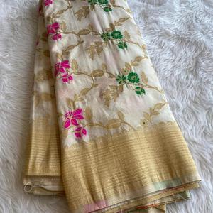Sari Indio de Seda Khadi Tradicional, Exclusivo y de Última Moda, Elegante para Novias, Bodas y Fiestas, Ropa para Mujeres Indias - Product Image 1