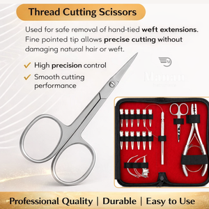 Professional Hair Extension Kit with Micro <b>Bead</b> Pliers Sectioning Clips Loop Tool <b>Needles</b> Scissors Salon DIY Use - Product Image 4