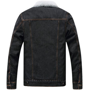 Venta al por mayor mejor diseño personalizado hombres Denim chaqueta negra invierno ropa casual ropa de algodón para la moda al aire libre disponible - Product Image 2