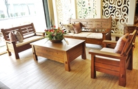 Ensemble de canapés de rangement élégants en teck vintage avec chaises et tables basses pour salon – Fournisseur direct usine OEM/ODM