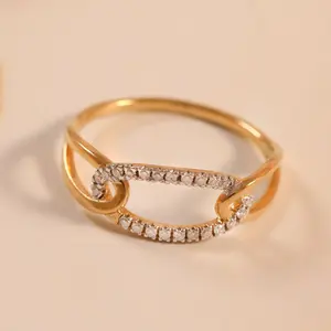 Bague en or jaune 10K 14K 18K de qualité supérieure avec diamant Celosia pour femmes 0,35 Ct Coupe ronde Diamant de laboratoire cultivé Fournisseur de bijoux en gros - Product Image 4