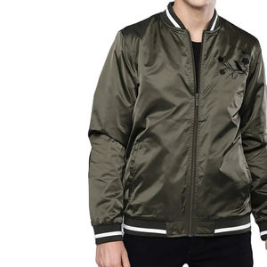 Chaqueta universitaria de alta calidad para hombre, logotipo personalizado, cierre de cremallera, transpirable, diseño de talla grande, chaquetas universitarias de satén - Product Image 1